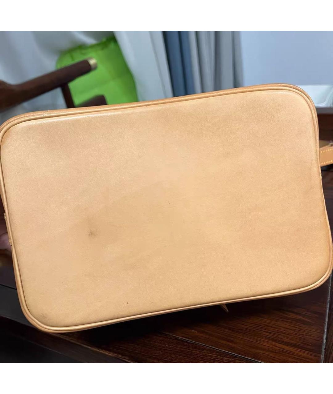 LOUIS VUITTON Бежевая кожаная сумка через плечо, фото 6