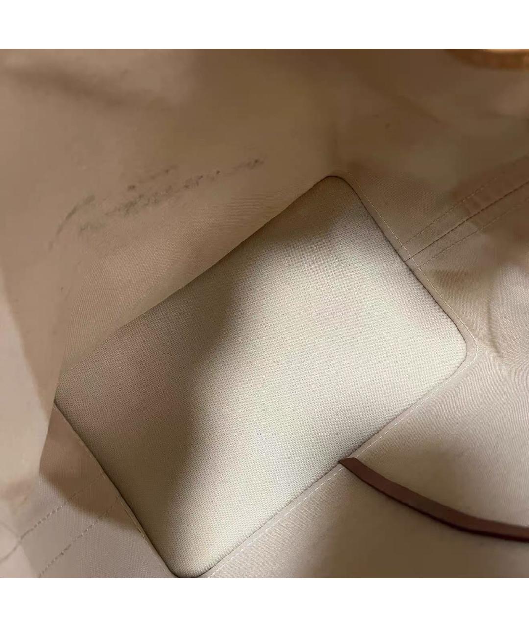 LOUIS VUITTON Бежевая кожаная сумка через плечо, фото 8