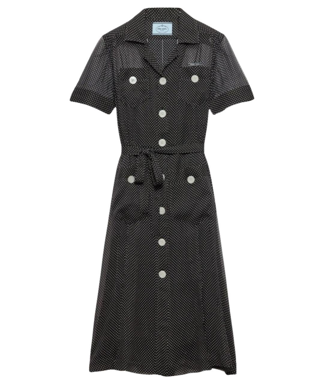 PRADA Черное шелковое платье, фото 1