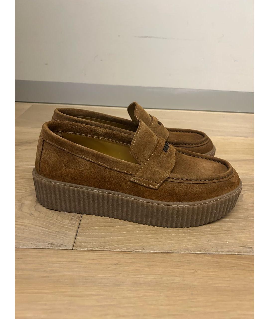 WEEKEND MAX MARA Оранжевое замшевые лоферы, фото 7