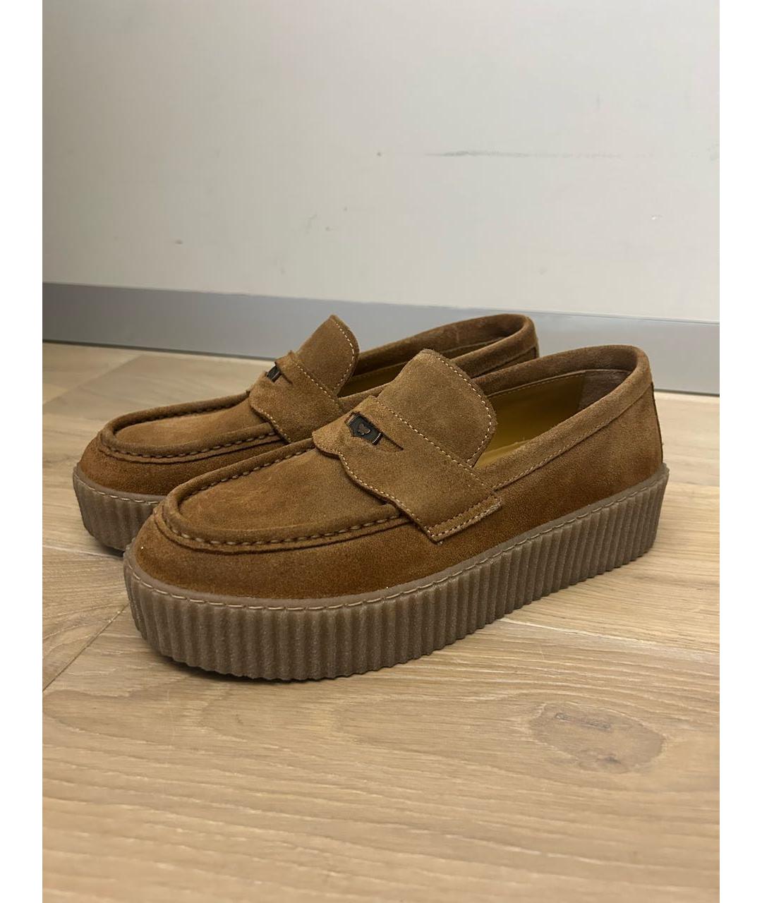 WEEKEND MAX MARA Оранжевое замшевые лоферы, фото 6