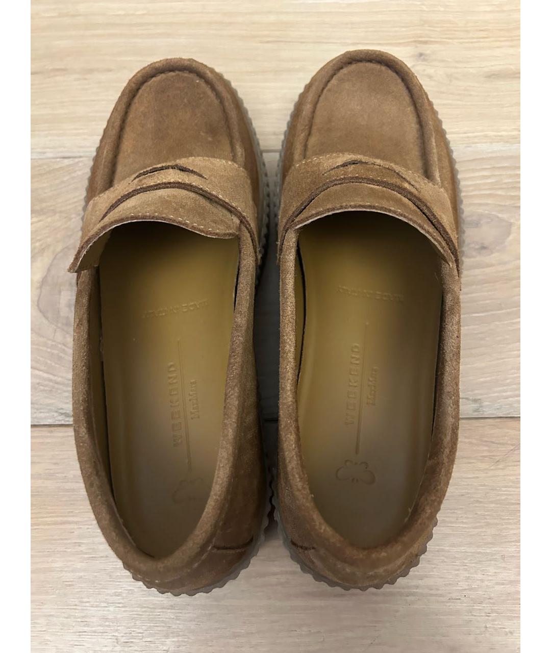 WEEKEND MAX MARA Оранжевое замшевые лоферы, фото 3