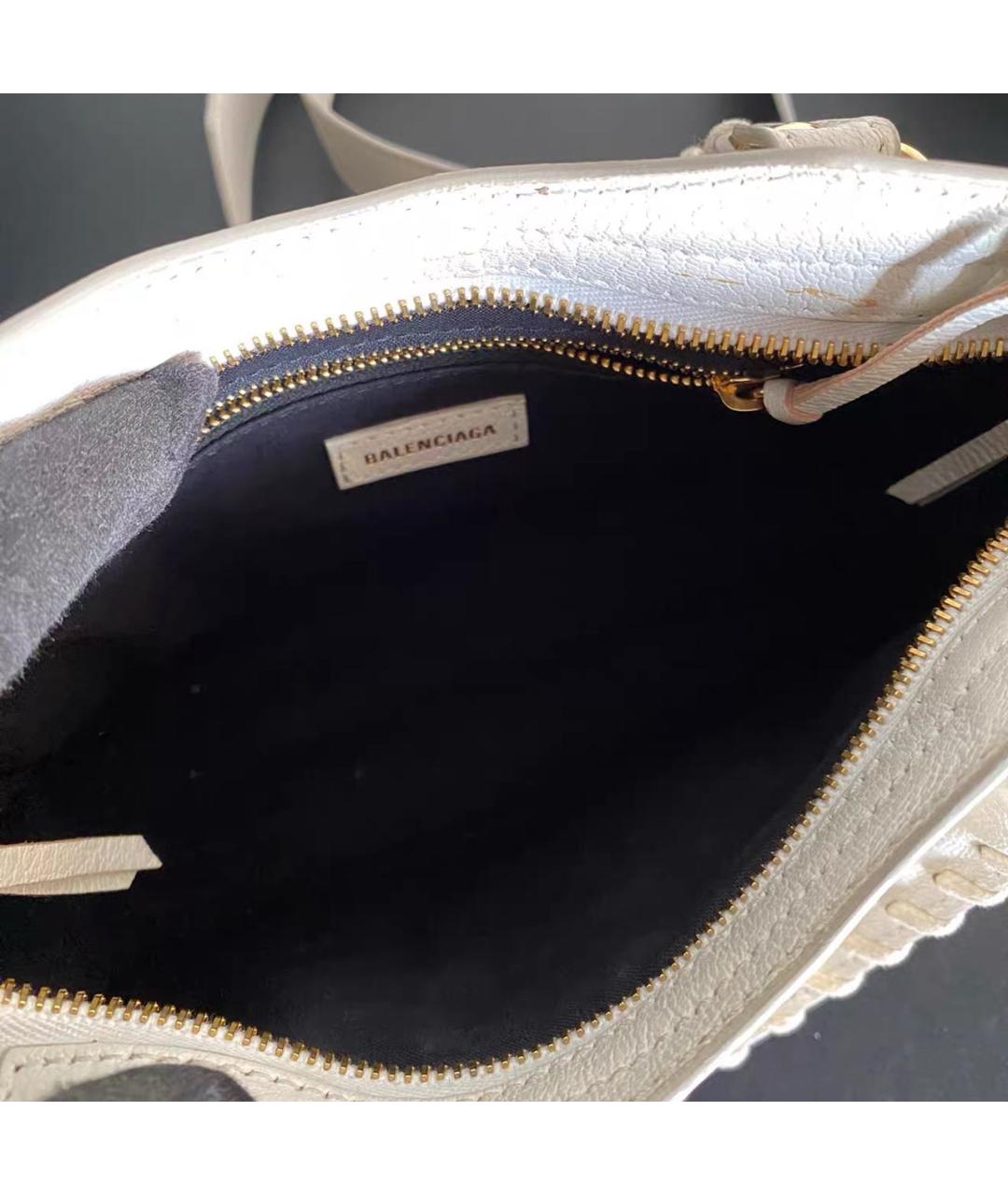 BALENCIAGA Белая кожаная сумка через плечо, фото 5