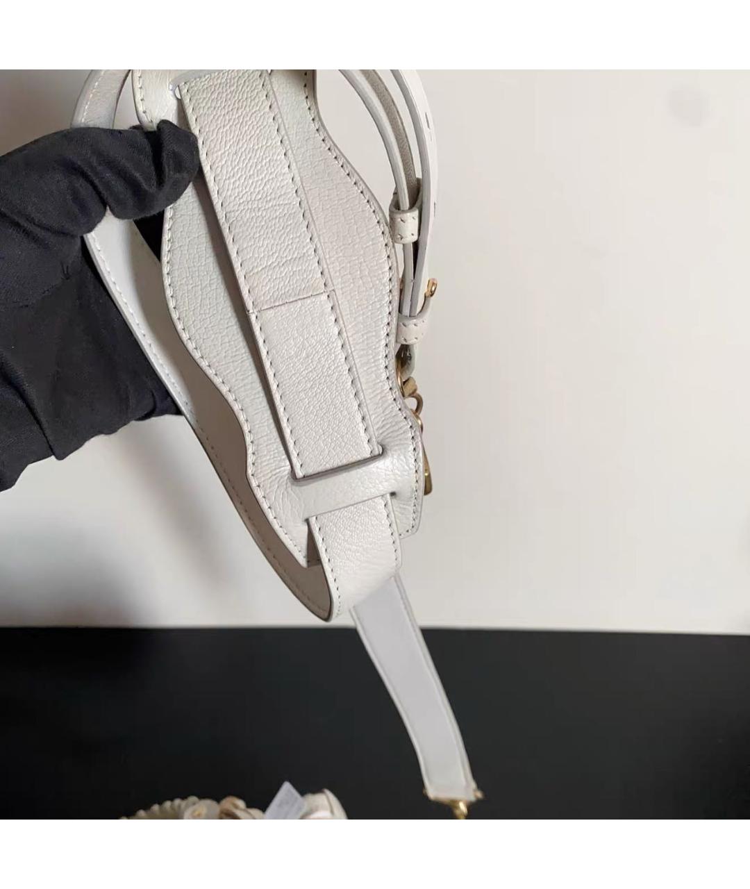 BALENCIAGA Белая кожаная сумка через плечо, фото 6