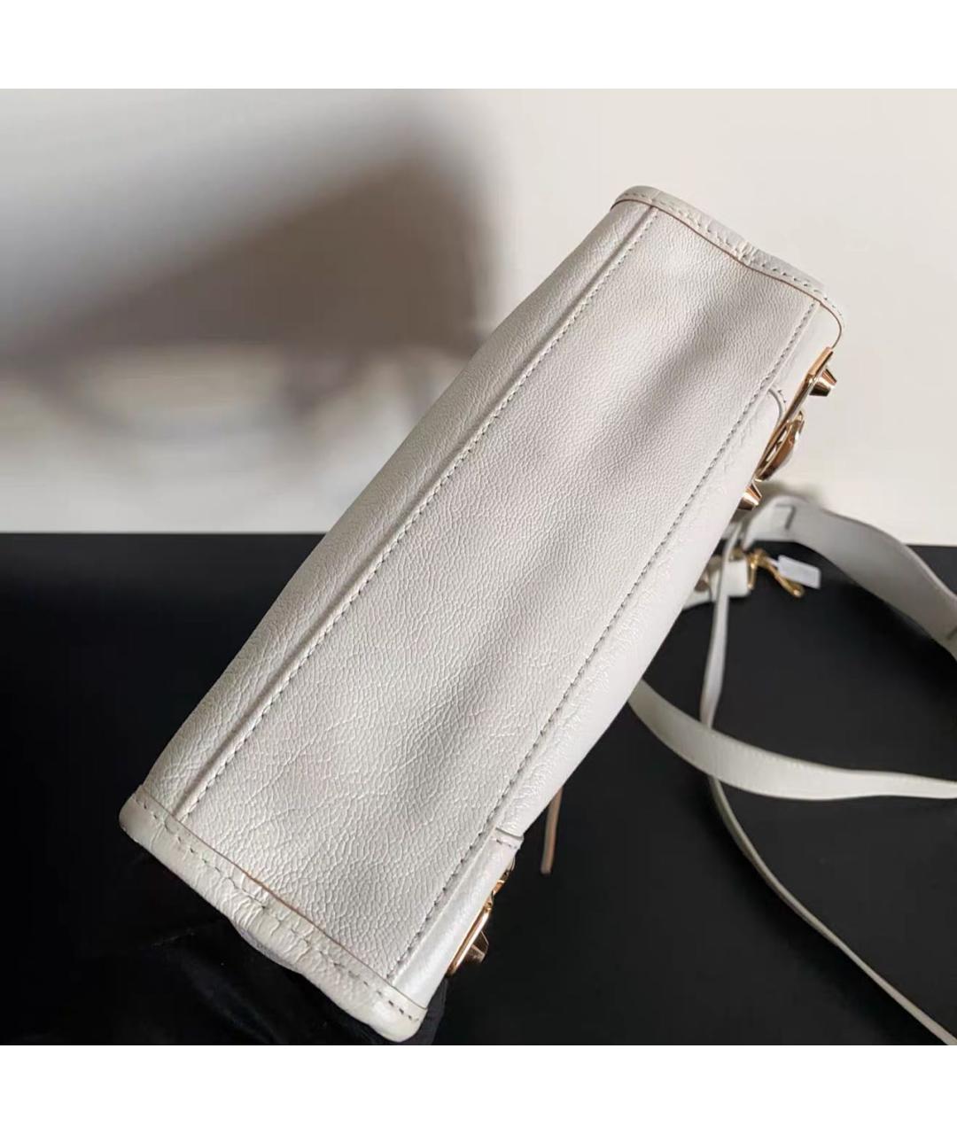 BALENCIAGA Белая кожаная сумка через плечо, фото 7
