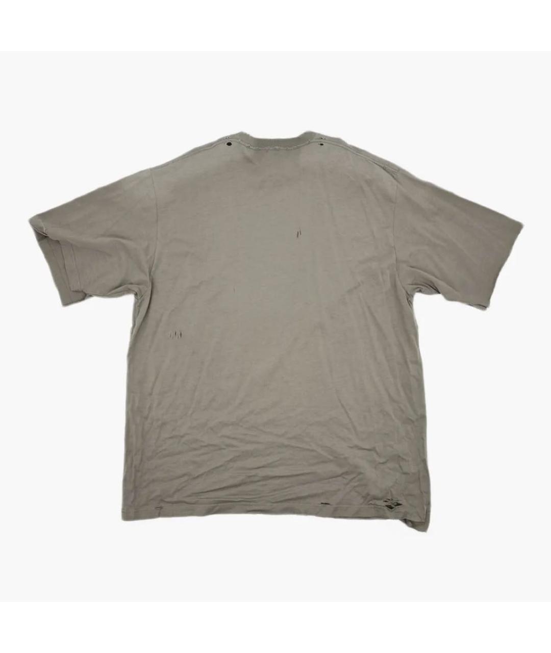BALENCIAGA Бежевая хлопковая футболка, фото 2