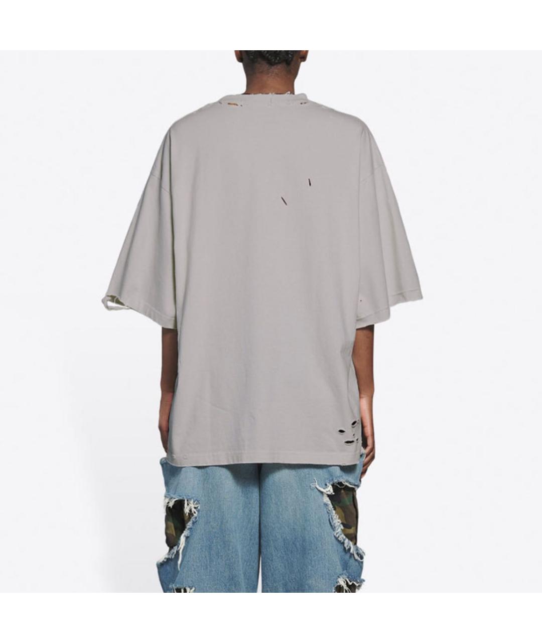 BALENCIAGA Бежевая хлопковая футболка, фото 8