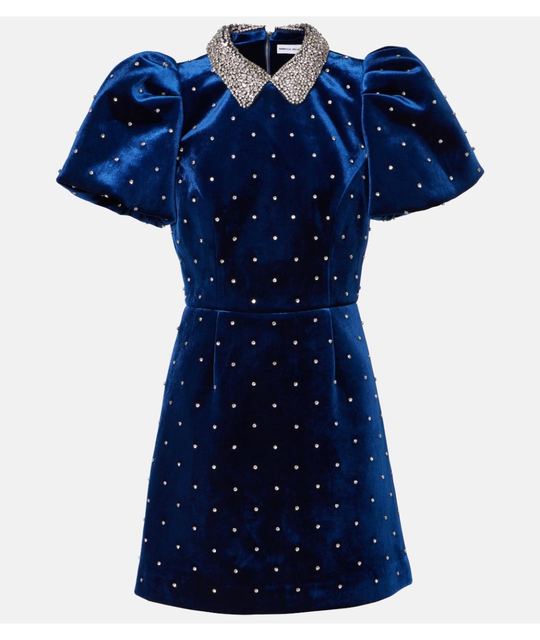 REBECCA VALLANCE Синее полиэстеровое коктейльное платье, фото 7