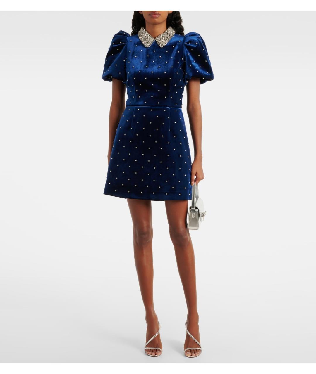 REBECCA VALLANCE Синее полиэстеровое коктейльное платье, фото 2