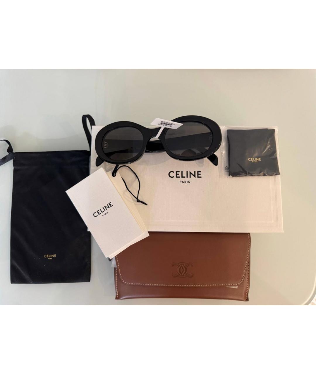 CELINE Черные пластиковые солнцезащитные очки, фото 3