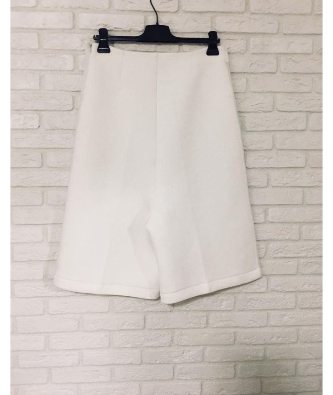 TWIN-SET Белая хлопко-эластановая юбка-шорты, фото 4