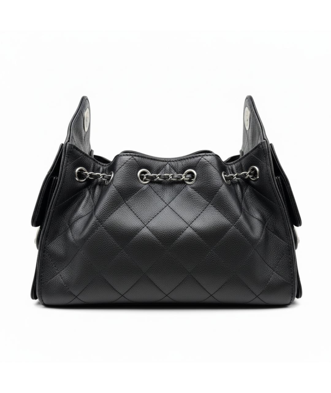 CHANEL Черная кожаная сумка через плечо, фото 3