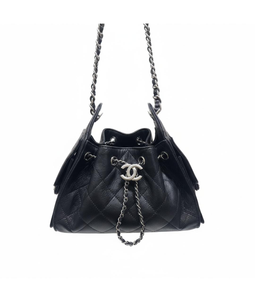 CHANEL Черная кожаная сумка через плечо, фото 2