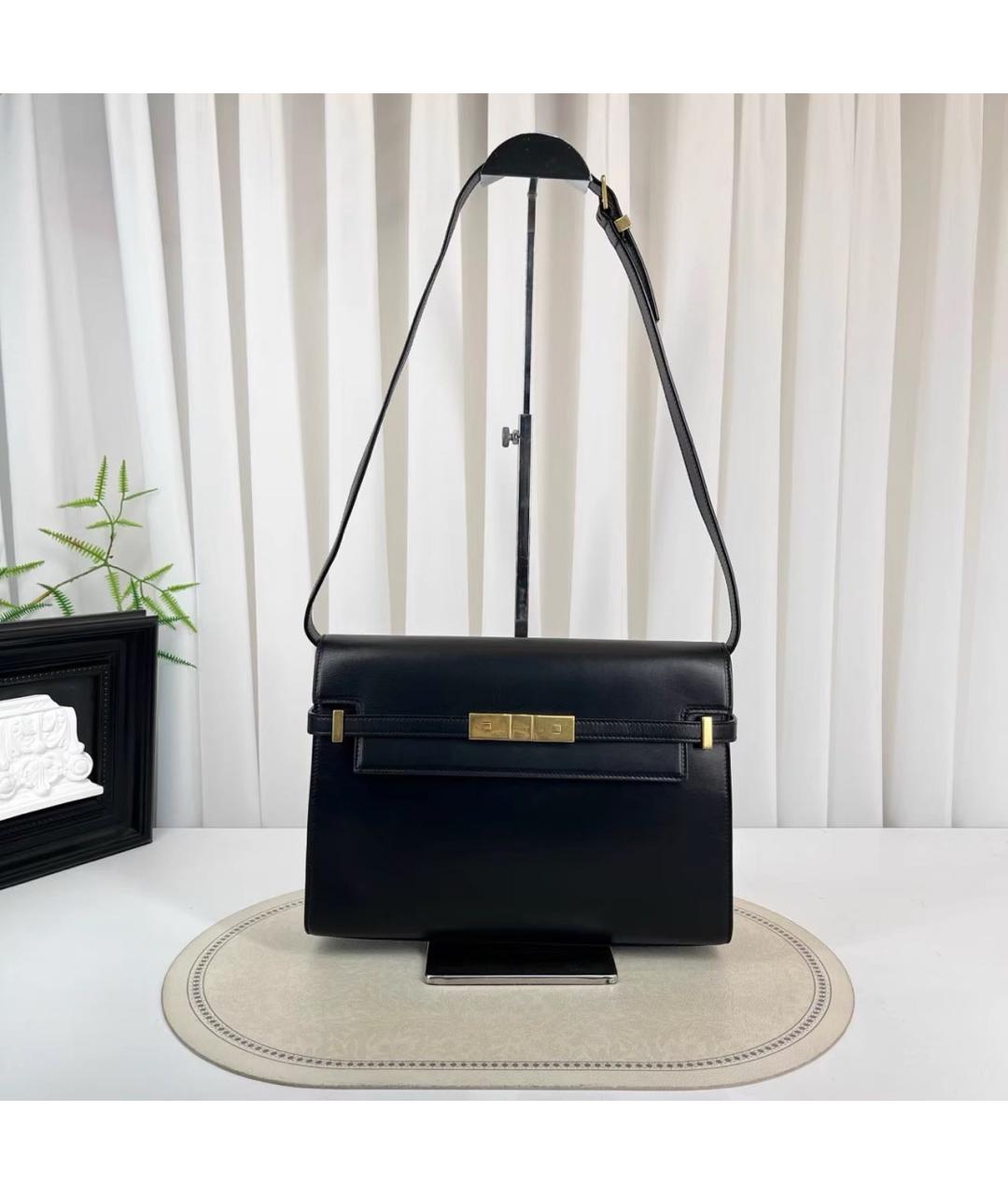 SAINT LAURENT Черная кожаная сумка через плечо, фото 7