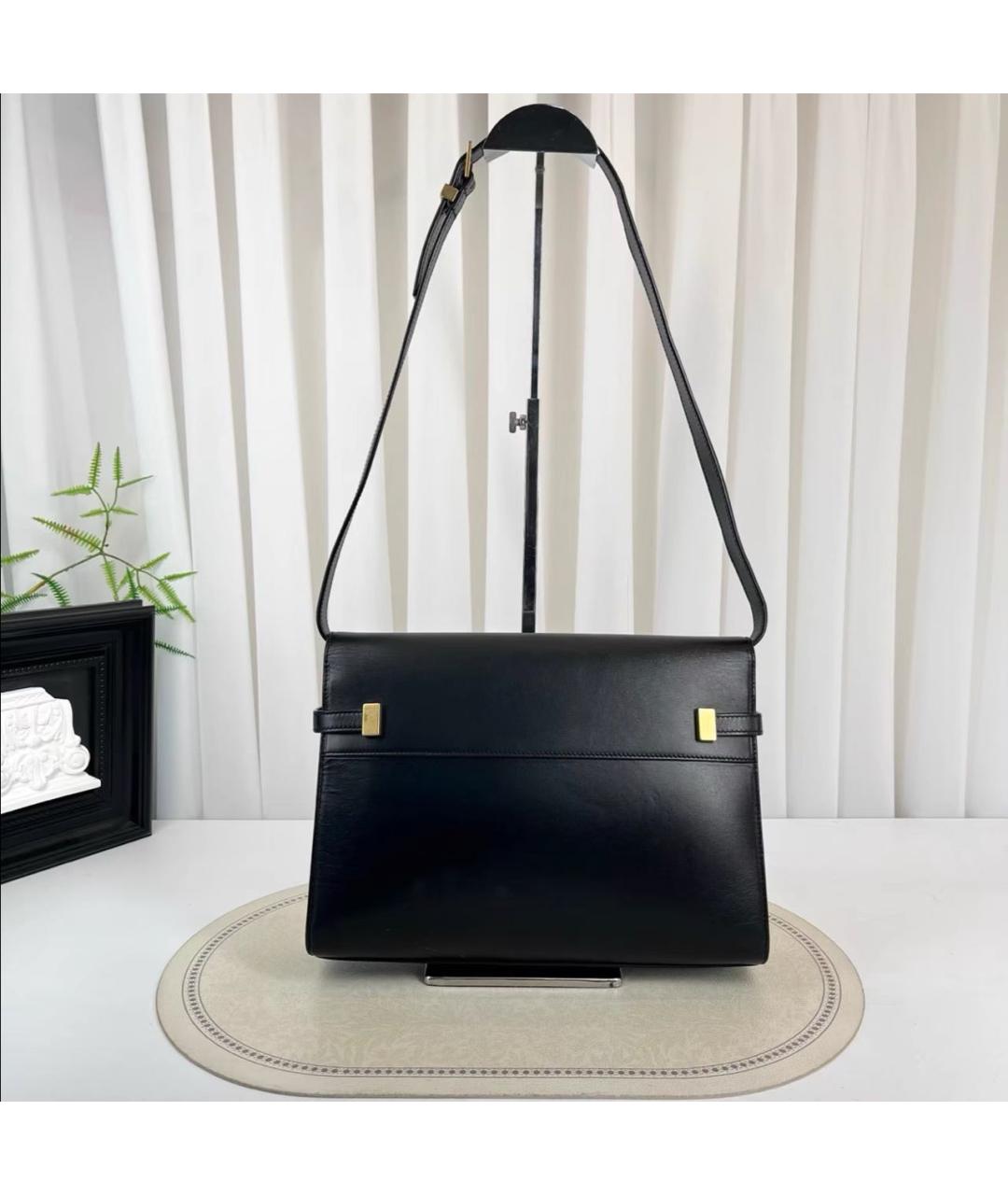 SAINT LAURENT Черная кожаная сумка через плечо, фото 2