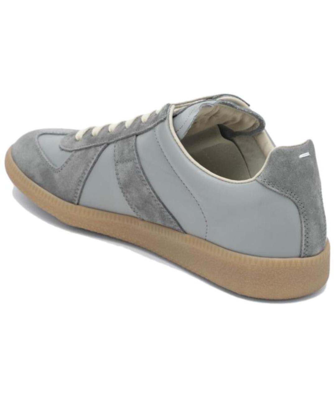 MAISON MARGIELA Серые кожаные кеды, фото 4