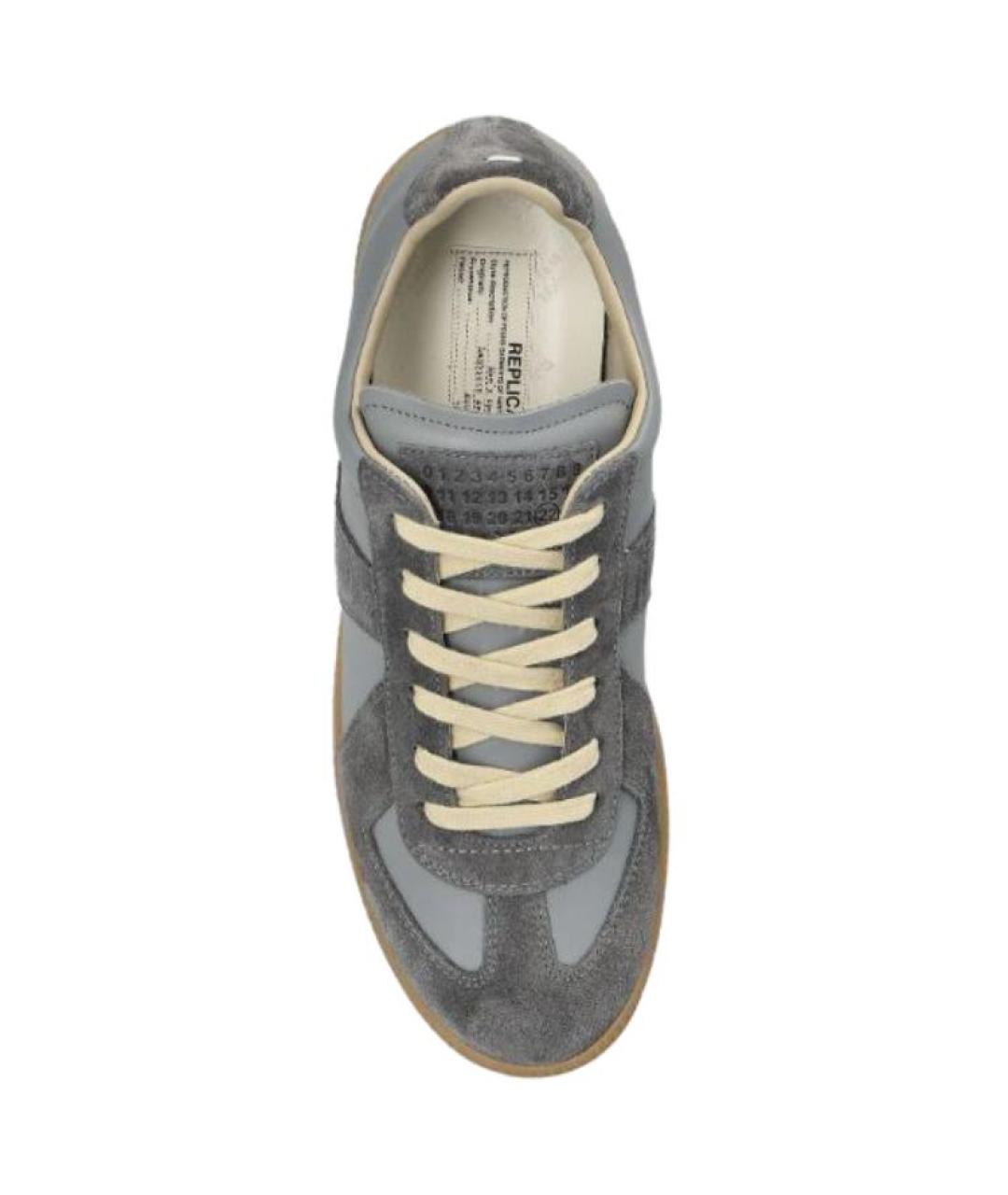 MAISON MARGIELA Серые кожаные кеды, фото 5