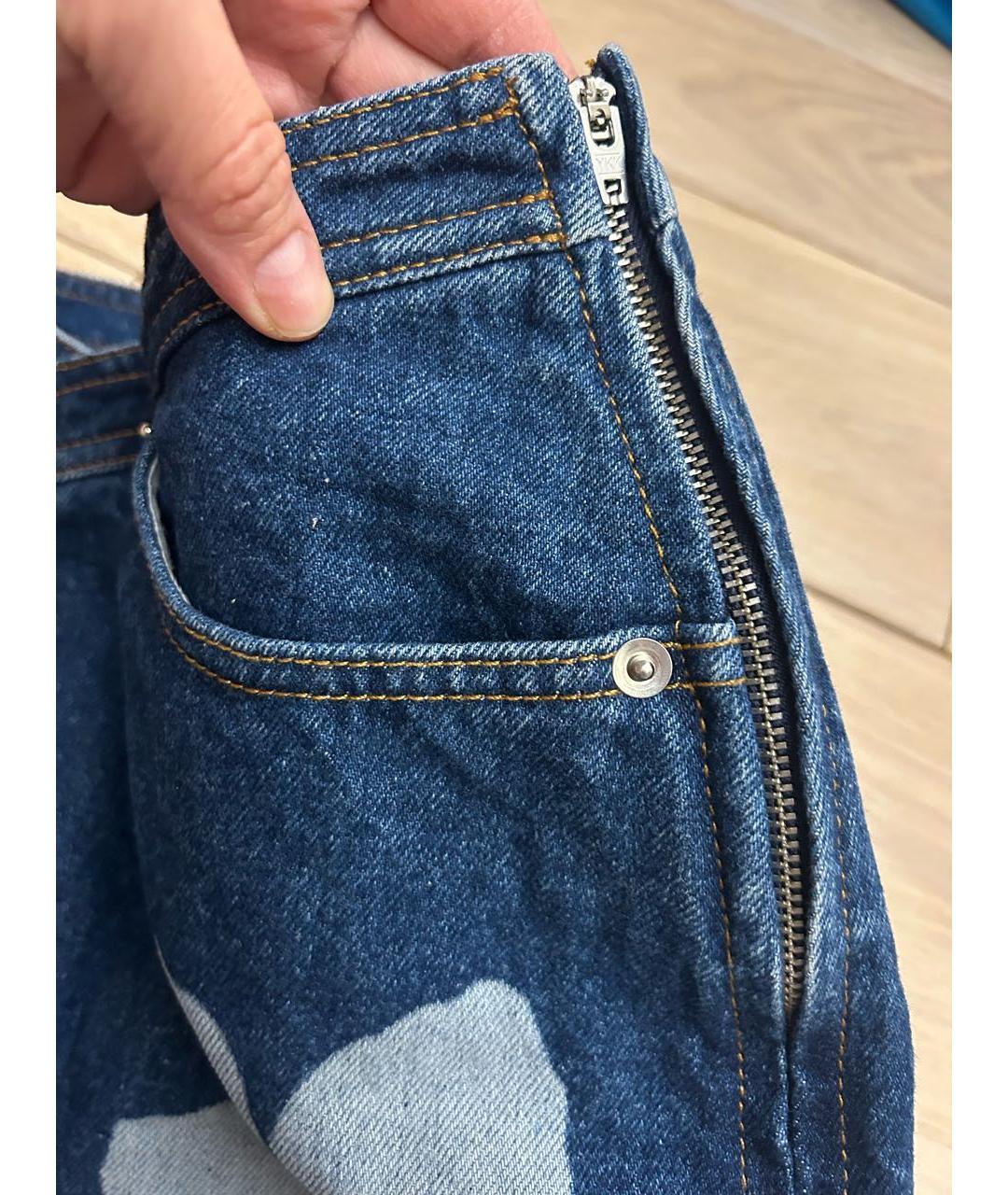 DAVID KOMA Синяя деним юбка мини, фото 4