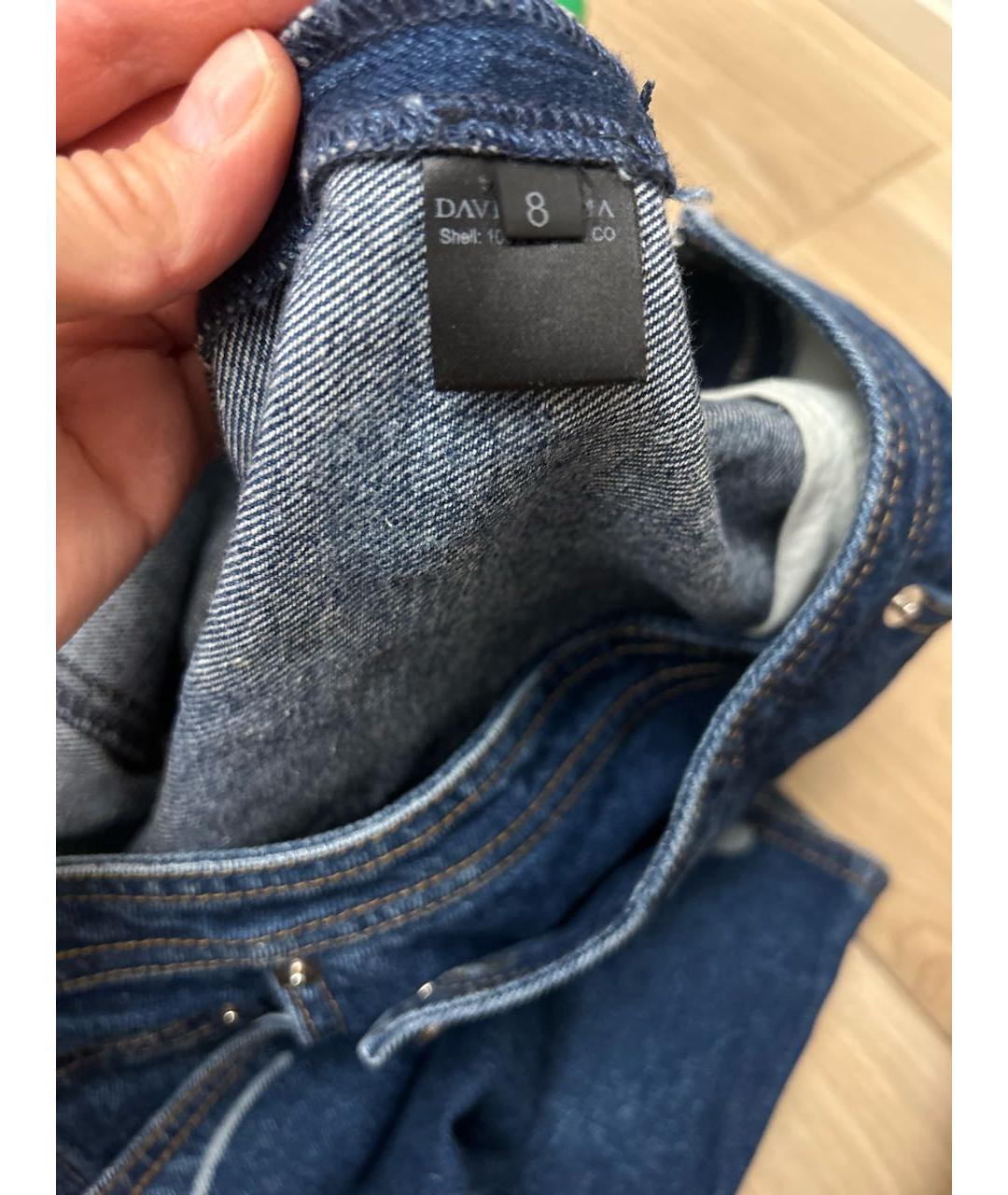 DAVID KOMA Синяя деним юбка мини, фото 6