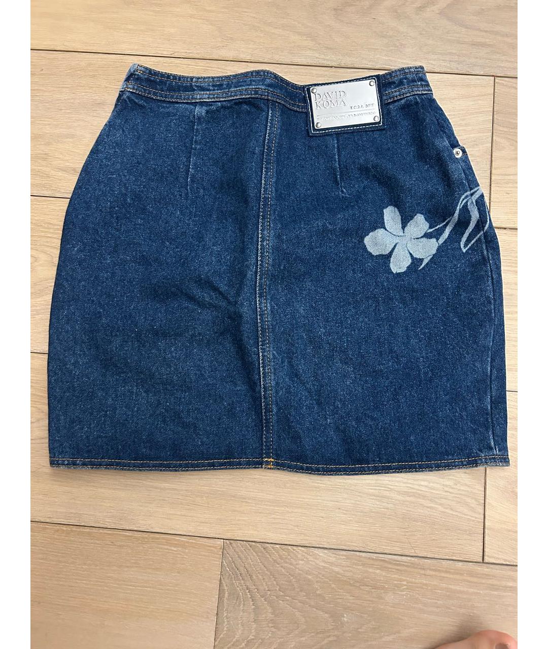 DAVID KOMA Синяя деним юбка мини, фото 2