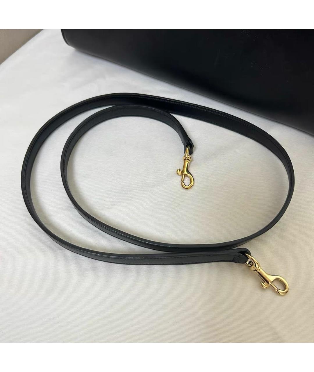 SAINT LAURENT Черная кожаная сумка тоут, фото 8