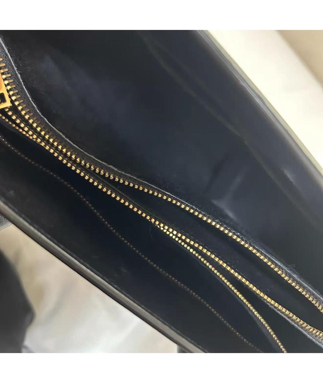 SAINT LAURENT Черная кожаная сумка тоут, фото 6