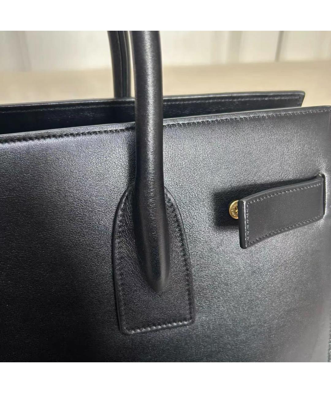 SAINT LAURENT Черная кожаная сумка тоут, фото 7