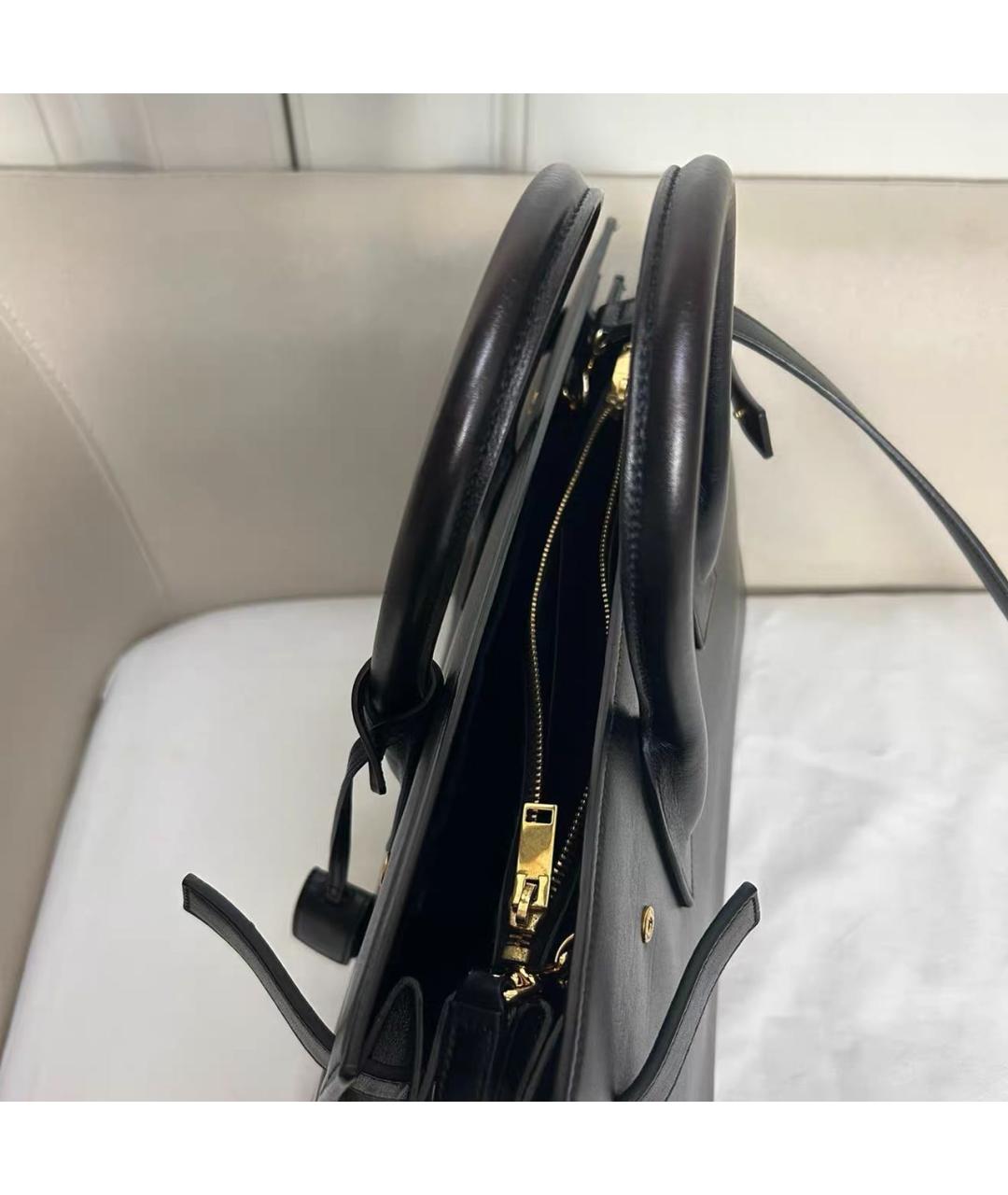 SAINT LAURENT Черная кожаная сумка тоут, фото 4
