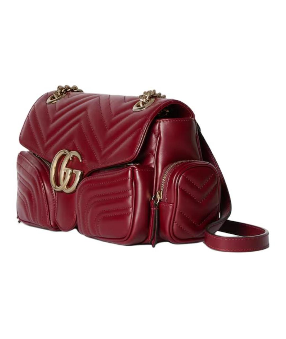 GUCCI Бордовая кожаная сумка через плечо, фото 2