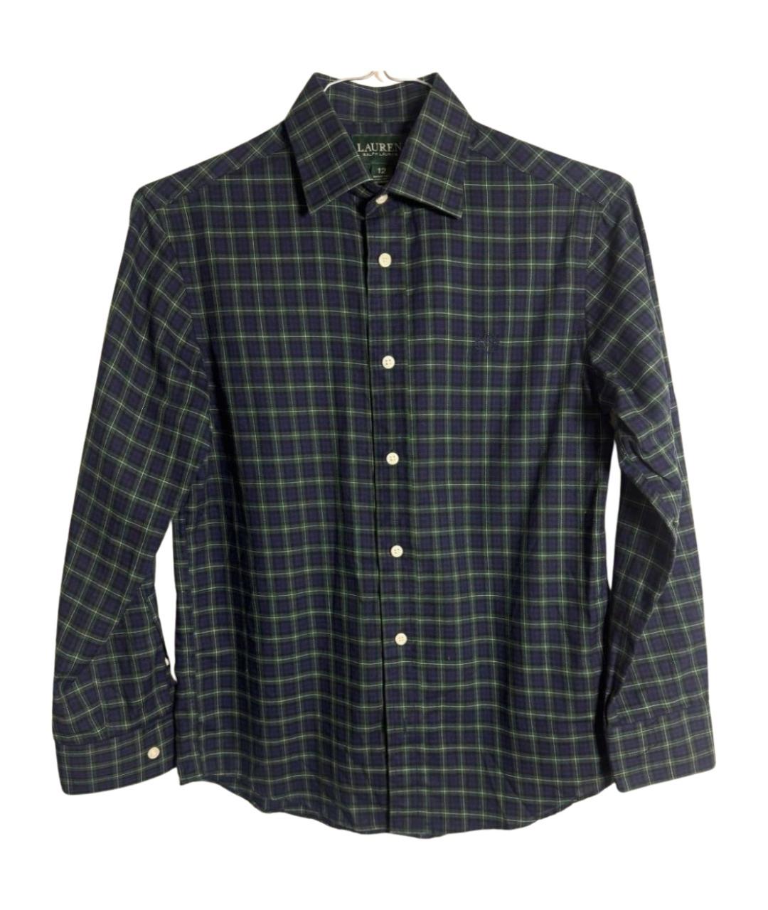 RALPH LAUREN Темно-синяя хлопковая детская рубашка, фото 1