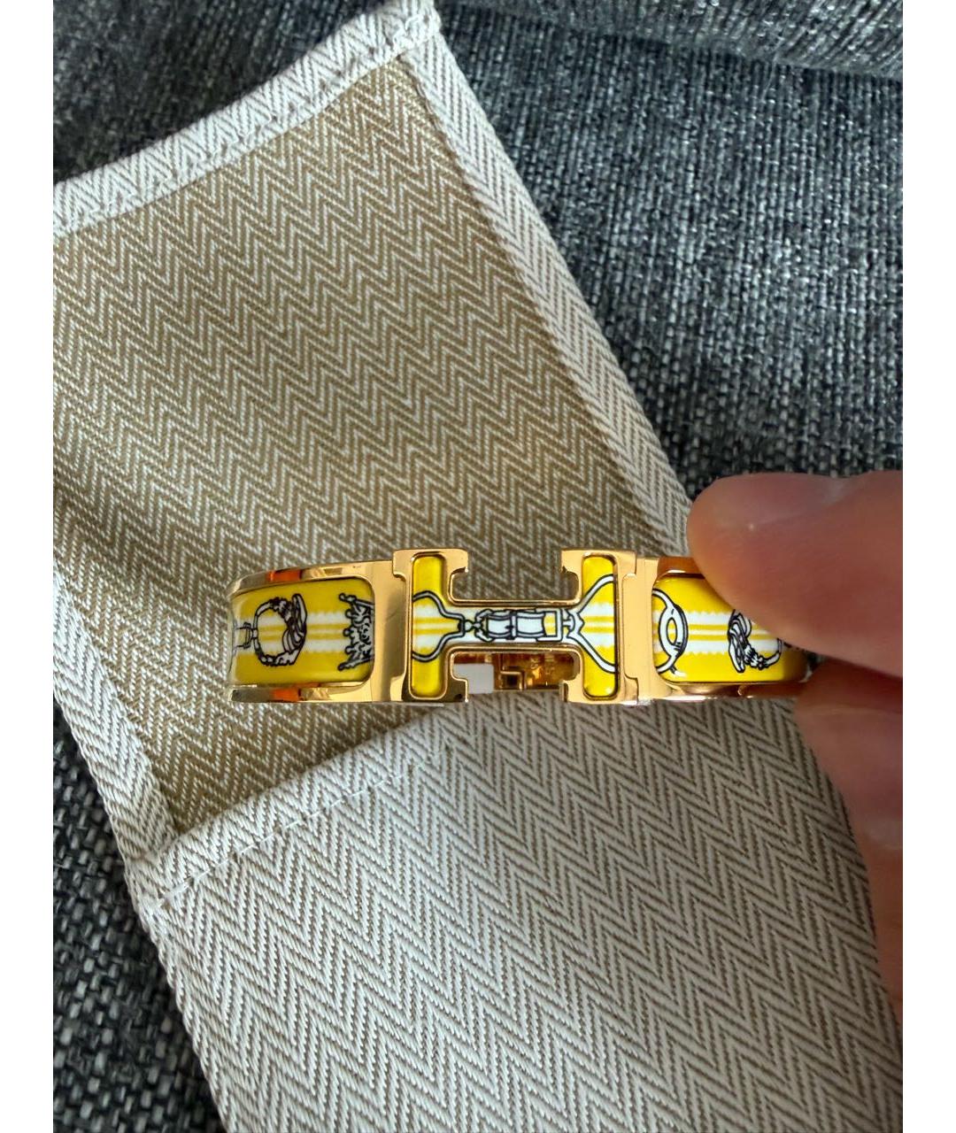 HERMES Желтый металлический браслет, фото 1
