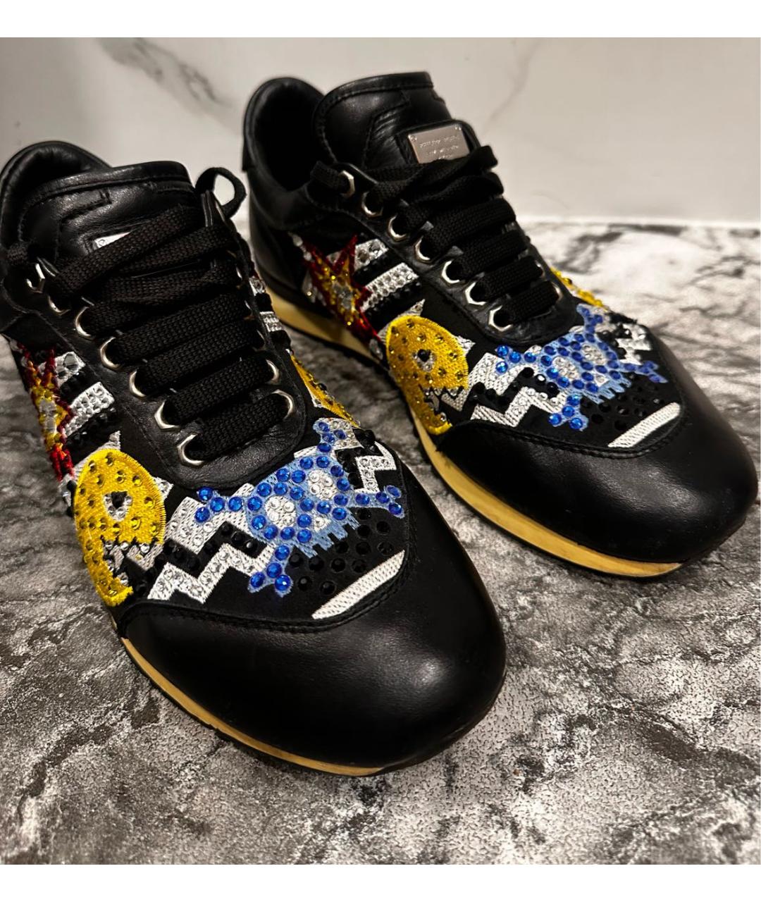 PHILIPP PLEIN Черные кожаные кроссовки, фото 5