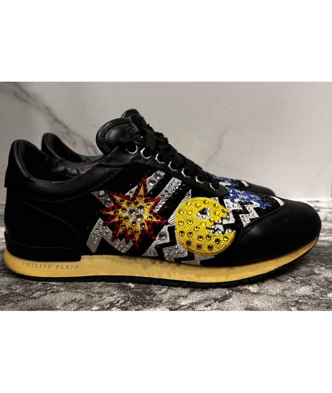 PHILIPP PLEIN Черные кожаные кроссовки, фото 8