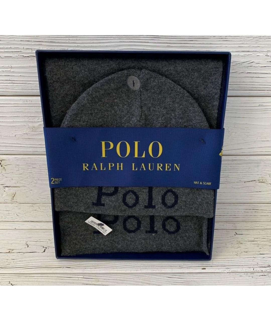 POLO RALPH LAUREN Серый шарф, фото 2