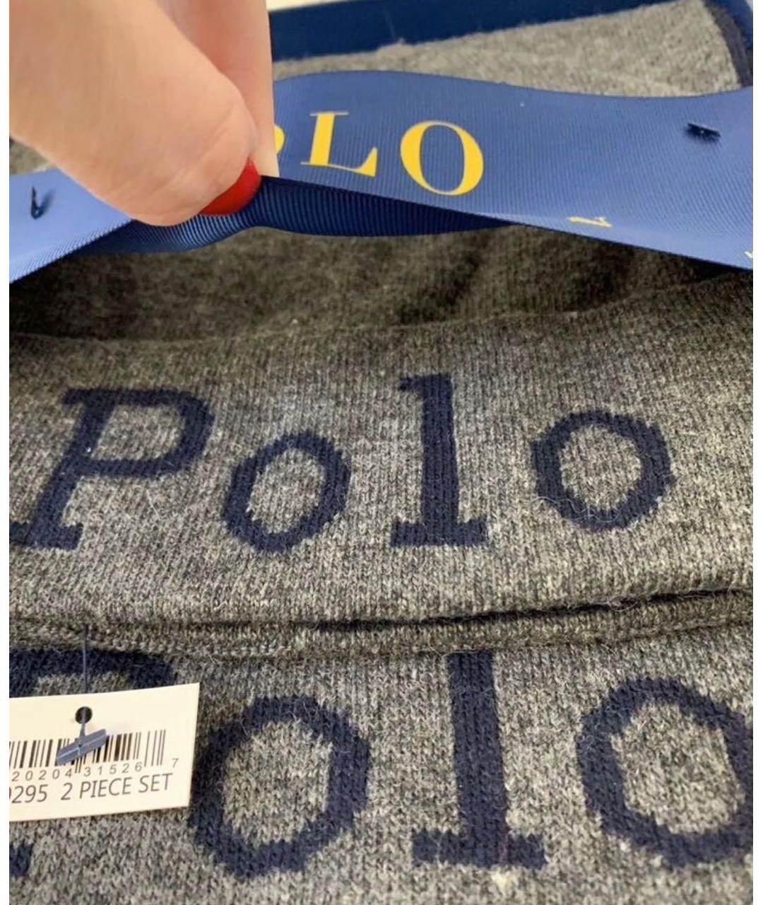 POLO RALPH LAUREN Серый шарф, фото 4