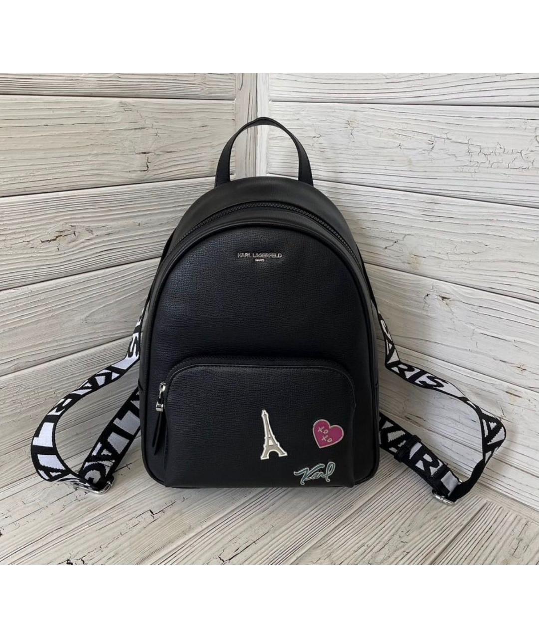 KARL LAGERFELD Черный рюкзак из искусственной кожи, фото 2