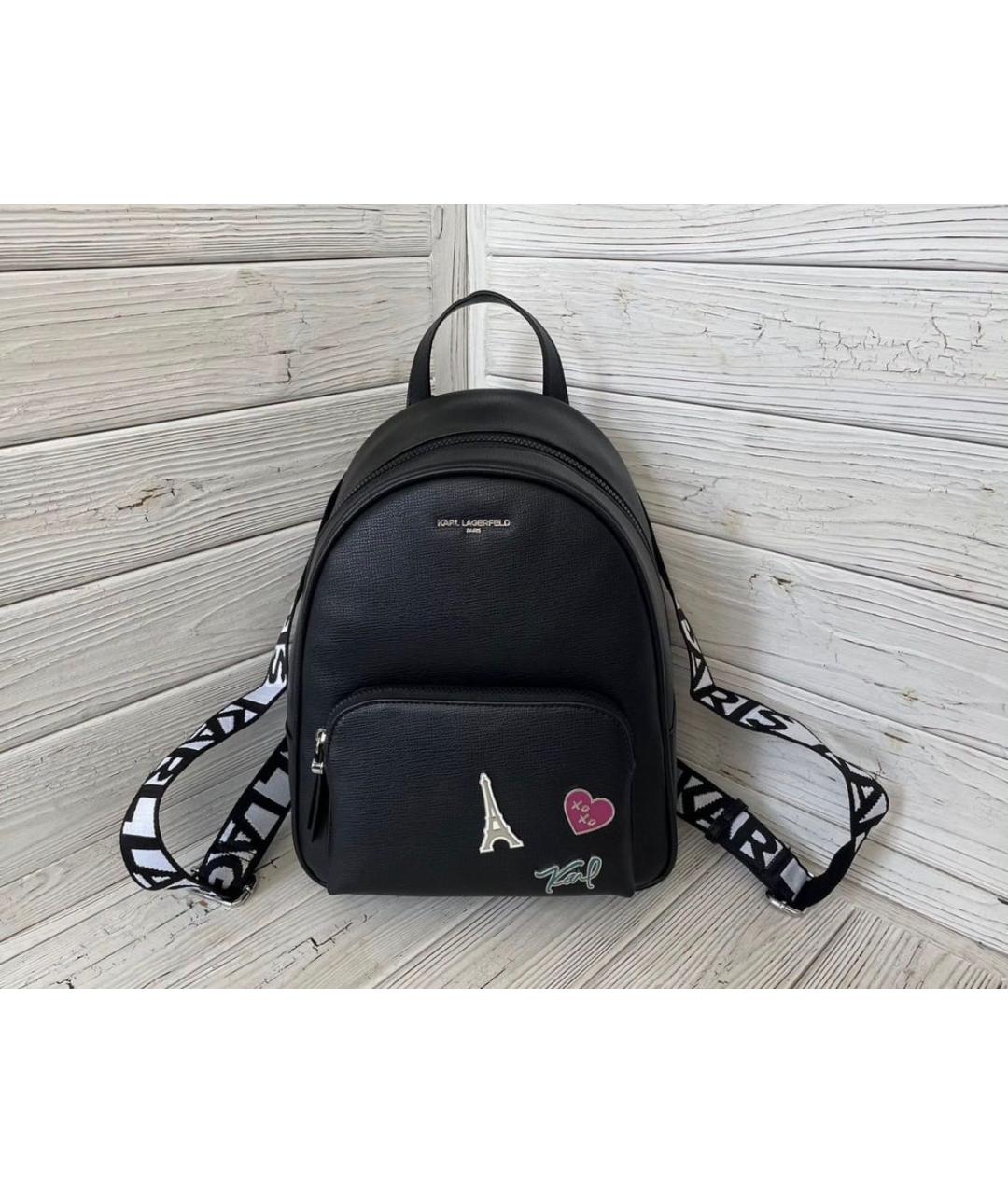 KARL LAGERFELD Черный рюкзак из искусственной кожи, фото 8