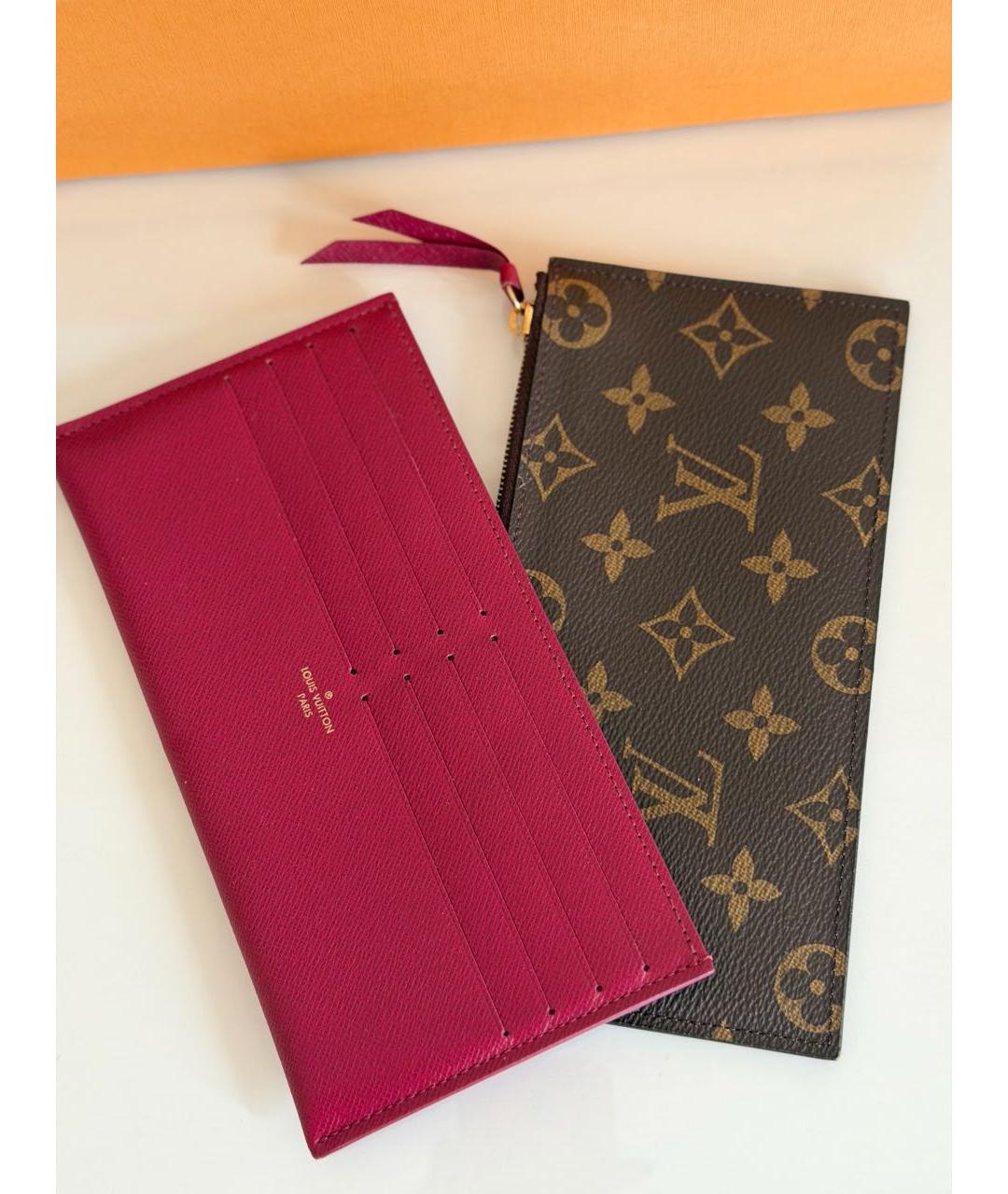 LOUIS VUITTON Коричневый кожаный кошелек, фото 5