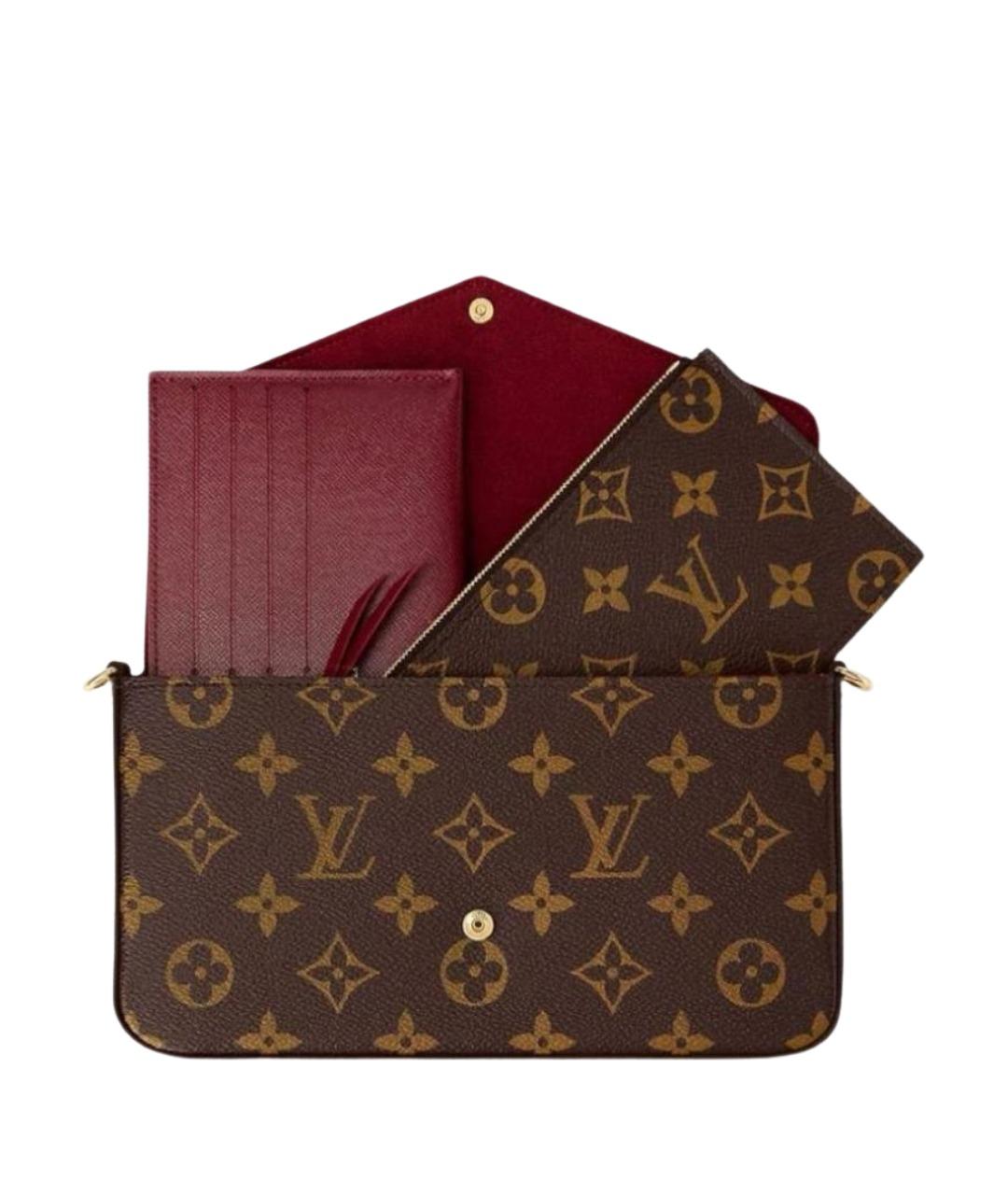 LOUIS VUITTON Коричневый кожаный кошелек, фото 1
