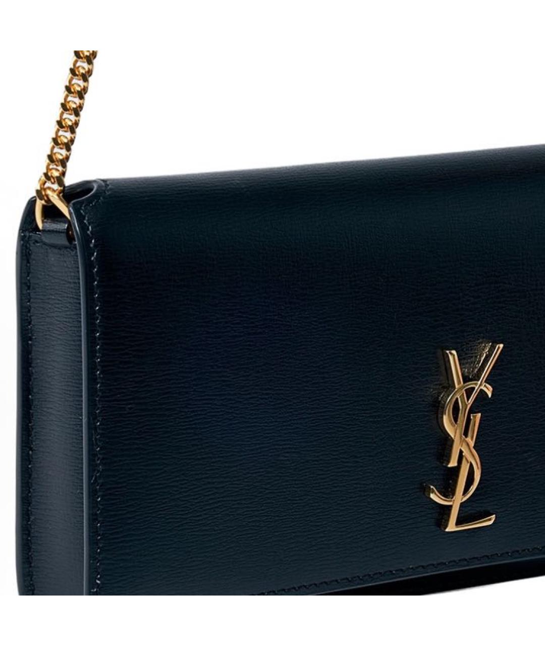 SAINT LAURENT Черная кожаная сумка через плечо, фото 3