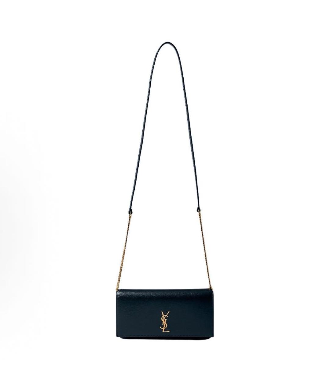 SAINT LAURENT Черная кожаная сумка через плечо, фото 8