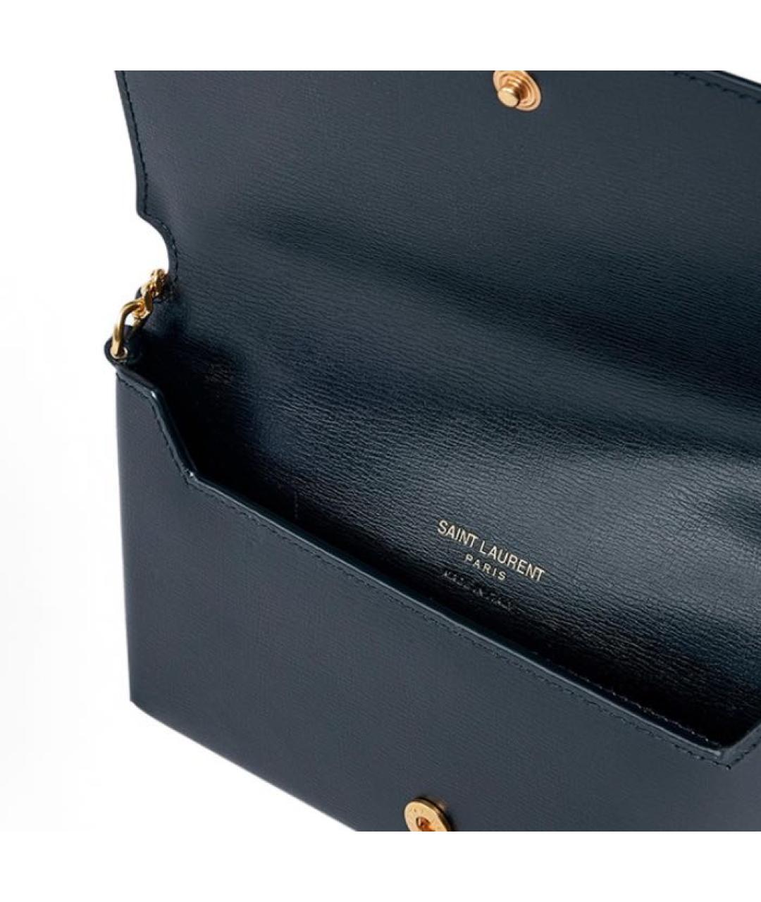 SAINT LAURENT Черная кожаная сумка через плечо, фото 4