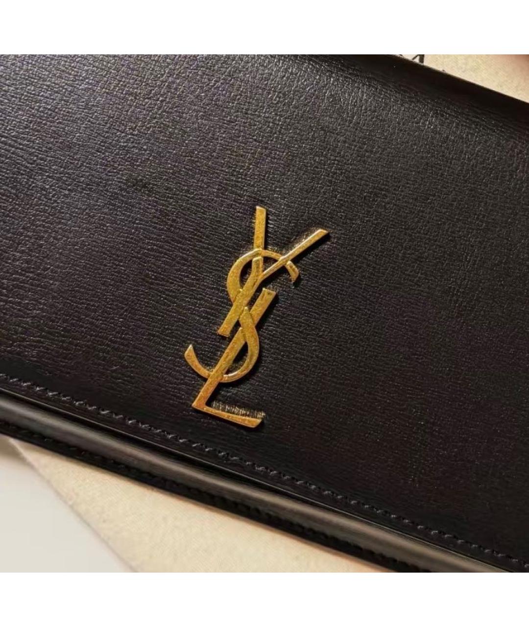 SAINT LAURENT Черная кожаная сумка через плечо, фото 7