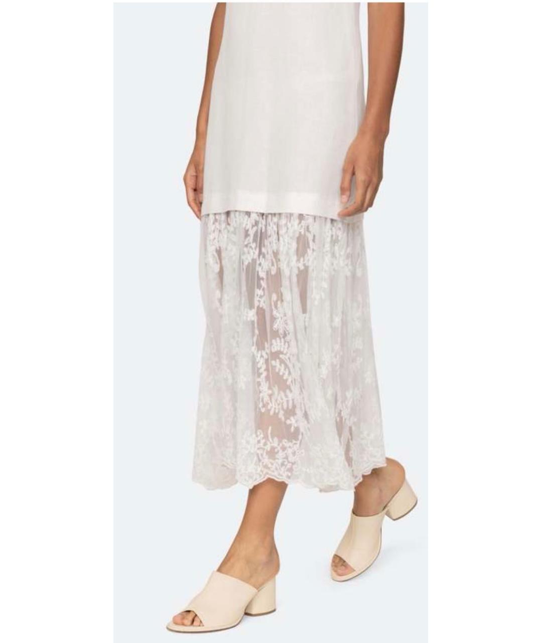 SEA NYC Белое льняное повседневное платье, фото 4