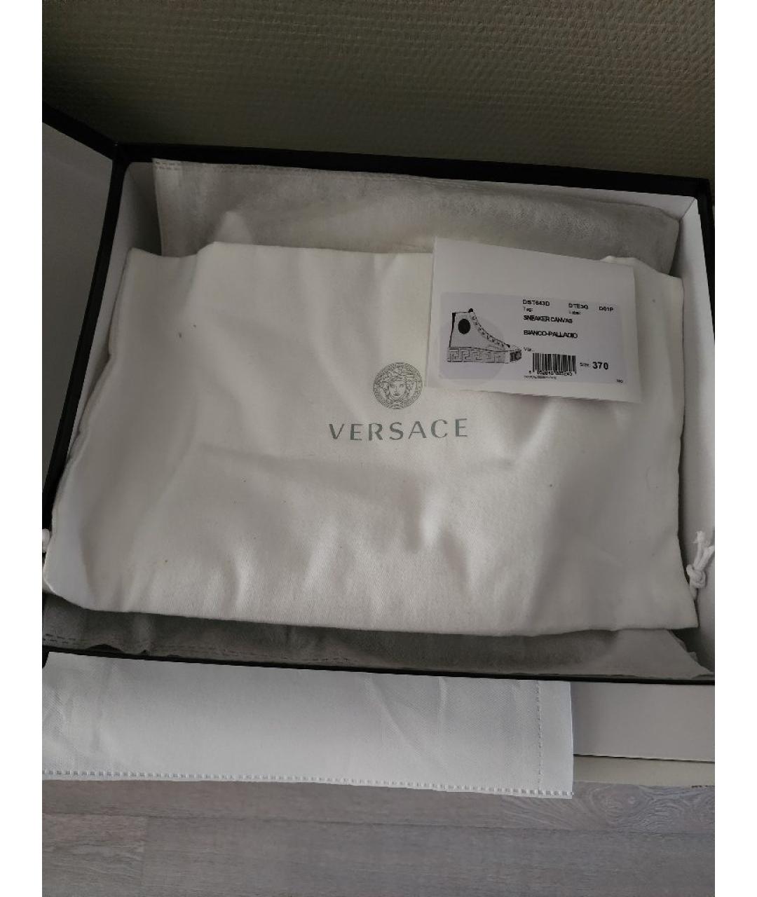 VERSACE Белые текстильные кеды, фото 6