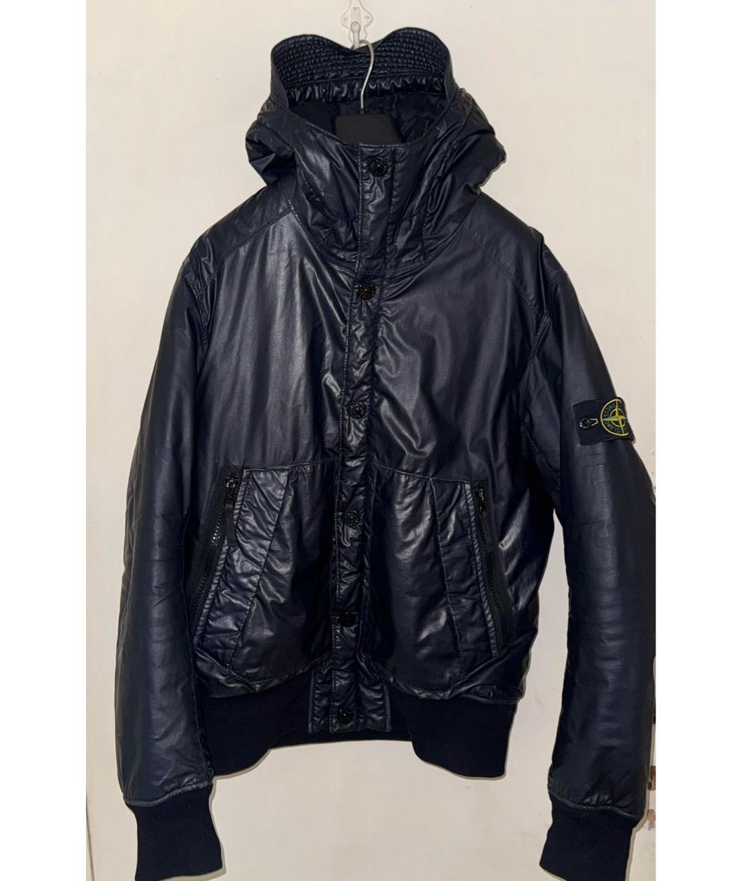 STONE ISLAND Темно-синяя хлопковая куртка, фото 3