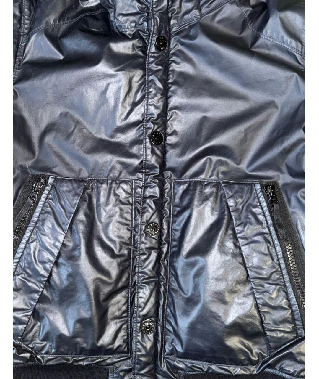 STONE ISLAND Темно-синяя хлопковая куртка, фото 4