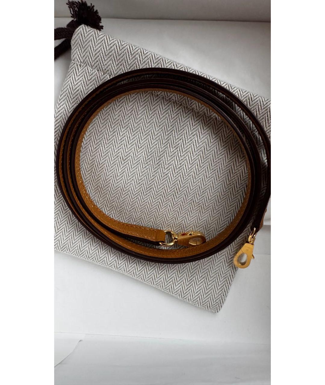 HERMES Коричневая кожаная сумка с короткими ручками, фото 6