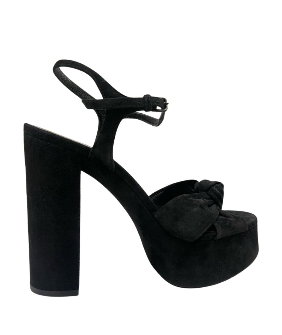 SAINT LAURENT Черные замшевые босоножки, фото 1