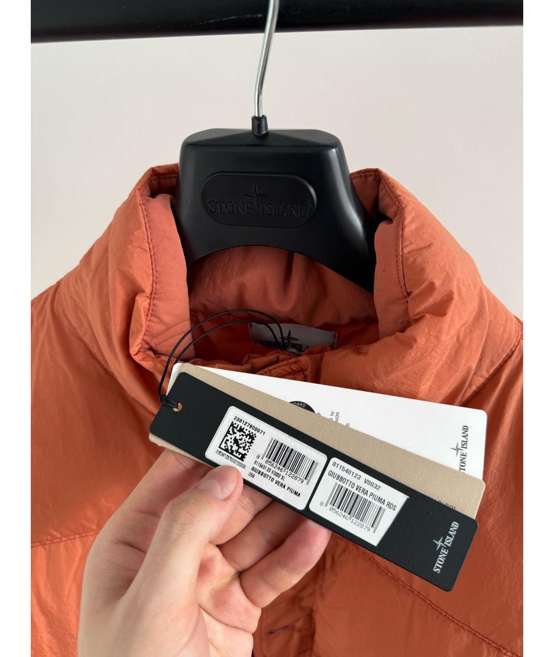 STONE ISLAND Оранжевый пуховик, фото 3